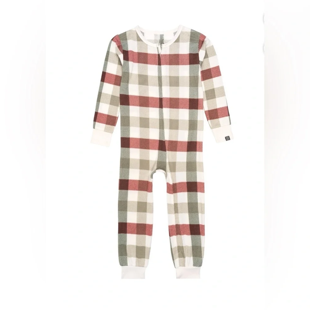 Kids Pajama Bottoms - Plaid and Winter Print 2 Piece Set